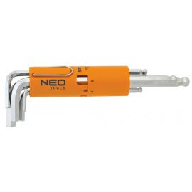 Neo Tools Ключі шестигранні, набір 8шт, довгі, кулястий наконечник, CrV, 2-10мм