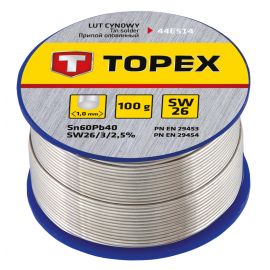 Topex Припій олов'яний, Sn60Pb40, флюс SW26, дріт 1мм, 100г