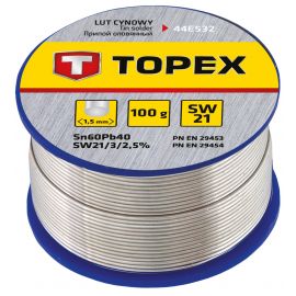 Topex 44E532 Припiй олов'яний 60%Sn, проволока 1.0 мм,100 г