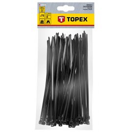 Topex Хомут-стяжка, 75шт, пластик, 4.8х200мм, чорний