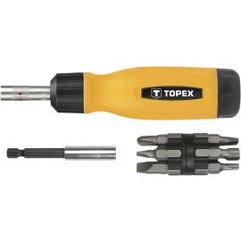 Topex Викрутка для насадок 1/4", 14од, 12 біт SL, PH, PZ, Torx в рукоятці, CrV