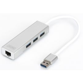Digitus Хаб USB-A > 3xUSB-A/RJ45