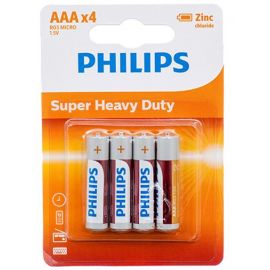 Philips Батарейка LongLife Zinc Carbon вугільно-цинкова AAA блістер, 4 шт