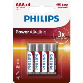 Philips Батарейка Power Alkaline AAA лужна блістер, 4 шт