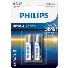 Philips Батарейка Ultra Alkaline лужна AA блістер, 2 шт
