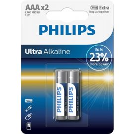 Philips Батарейка Ultra Alkaline лужна AAA блістер, 2 шт