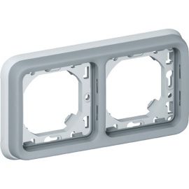 Legrand Plexo Legrand Супорт з рамкою для вбудованого монтажу - сірий - 2 пости
