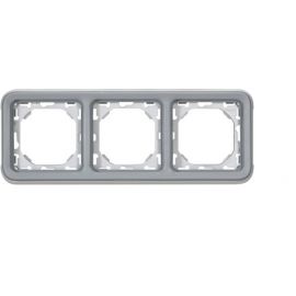 Legrand Plexo Legrand Супорт з рамкою для вбудованого монтажу 3 поста, сірий