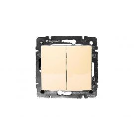 Legrand Вимикач двоклавішний 10АХ 250 автоматичні клеми (Valena Classic)[слонова кістка]