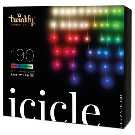 Twinkly Smart LED Гірлянда Twinkly Icicle RGBW 190, Gen II, IP44, довжина 5м, кабель прозорий
