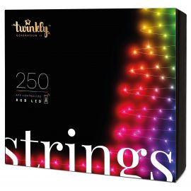Twinkly Smart LED Гірлянда Twinkly Strings RGB 250, Gen II, IP44, довжина 20м, кабель чорний