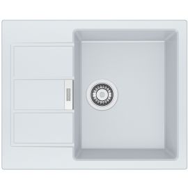 Franke Мийка кухонна Sirius, тектонайт, прямокутник, з крилом, 620х500х200мм, чаша - 1, накладна, S2D 611-62, білий