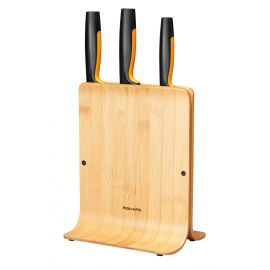 Fiskars Набір ножів Functional Form з бамбуковою підставкою, 3 шт