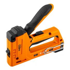 Neo Tools Степлер, алюмінієвий, 4 в 1, 6-14 мм, тип скоб J, G, L, E, регулювання забивання скоб