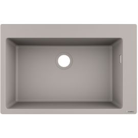 Hansgrohe Мийка кухонна S51, граніт, прямокутник, без крила, 770х510х190мм, чаша - 1, накладна, S510-F660, сірий бетон