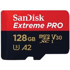 SanDisk Карта пам'яті microSD 128GB C10 UHS-I U3 R200/W90MB/s Extreme Pro V30 + SD
