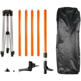 Neo Tools Штатив та віха, 3.7м, 1/4" та 5/8", алюмінієвий, вбудований рівень, шкала з поділками