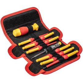 Neo Tools Викрутка, бітотримач 1/4", 10 змінних вставок для робіт під напругою 1000 В, з тестером, SL, PH