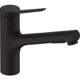 Hansgrohe Змішувач для кухні Zesis M33, довж.виливу - 219мм, витяжний, 1важіль, KM150, матовий чорний