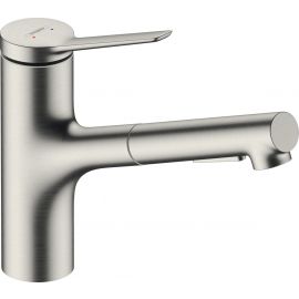 Hansgrohe Змішувач для кухні Zesis M33, довж.виливу - 219мм, витяжний, 1важіль, KM150, сталь