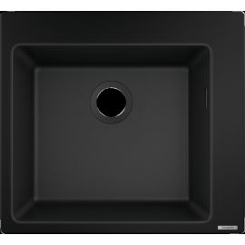 Hansgrohe Мийка кухонна S51, граніт, квадрат, без крила, 560х510х190мм, чаша - 1, накладна, S510-F450, чорний графіт