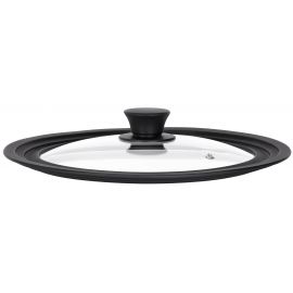 ARDESTO Кришка універсальна Black Mars Smart 24/26/28 см, скло, силікон
