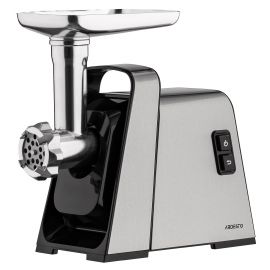 ARDESTO М'ясорубка, 2400Вт, 2.2кг/хв, 3 решітки, насадка для ковбас, кеббе, томатів, 4 терки, пластик, чорно-срібний