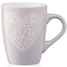 ARDESTO Чашка Heart, 330 мл, сіра, кераміка