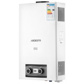 ARDESTO Газова колонка X2, 10 л/хв., 20 кВт, розпалювання від батарейок, дисплей, білий