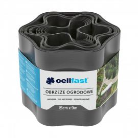 Cellfast Стрічка газонна, бордюрна, хвиляста, 15см x 9м, графіт
