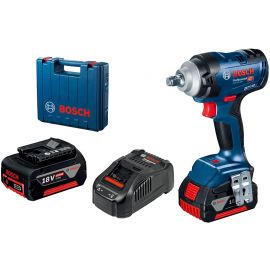 Bosch Гайкокрут Professional GDS 18V-400 акум, 2* 18 В GBA 5 Аг, 400 Нм, 0-2500 об/хв, ЗУ GAL 18V-40, кейс, зажим квадрат, 1.87 кг