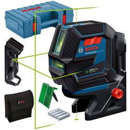 Bosch Нівелір лазерний Professional GCL 2-50 G, до 15 м, ± 0.3 мм/м, в чемодані з тримачем RM 10, затиском DK 10, чохлом, мішенню, 0.58 кг