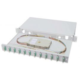 Digitus Оптична панель 19' 1U, 12xSC duplex, incl, Splice Cass, OM3 Color Pigtails, Adapter