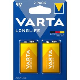 VARTA Батарейка LONGLIFE лужна 6LR61(6LF22, MN1604, MX1604, Крона) блістер, 2 шт.