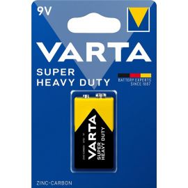 VARTA Батарейка Super Heavy Duty вугільно-цинкова 6F22 (6LR61, MN1604, MX1604 ,Крона) блістер, 1 шт.
