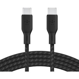 Belkin Кабель заряджання/синхронізації USB-С > USB-С 3м, 100Вт, плетений, чорний