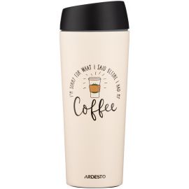 ARDESTO Термокухоль Coffee Time 450 мл, нержавіюча сталь, бежевий