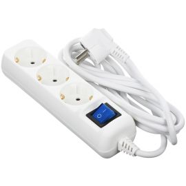 2E Мережевий подовжувач3XSchuko з вимикачем, 3G*1.5 мм, 1.5м, white
