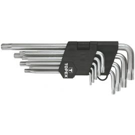 Topex Ключі Torx, набір 9 од., Torx з отвором, T10-T50, довгі