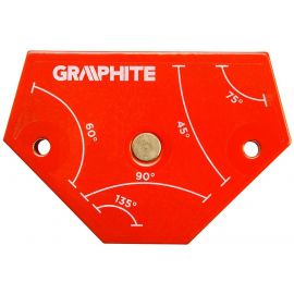 Graphite Кутник зварювальний 56H904, магнітний, 64x95x14мм, максимальна вантажопідйомність 11.4кг, кут 45,60,75,90,135°