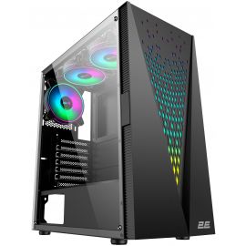 2E Gaming Корпус Galaxy G2055, без БЖ, 1xUSB 3.0, 2xUSB 2.0, 3x120mm ARGB, ARGB strip, TG Side Panel, ATX, чорний