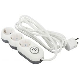 2E Мережевий подовжувач Plus 3XSchuko з вимикачем, 3G*1.0мм, 3м, white