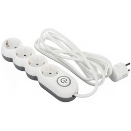 2E Мережевий подовжувач Plus 4XSchuko з вимикачем 3G1.0*3M, white