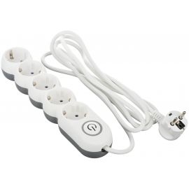 2E Мережевий подовжувач Plus 5XSchuko з вимикачем, 3G*1.0мм, 3м, white