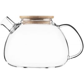 ARDESTO Заварник Midori Bubble, 1500мл, боросилікатне скло, бамбук, прозорий
