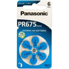 Panasonic Батарейка повітряно-цинкова PR675H(675A, AC675E/EZ, ZA675, DA675), блістер, 6 шт