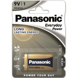 Panasonic Батарейка EVERYDAY POWER лужна 6LR61(6LF22, MN1604, MX1604, Крона) блістер, 1 шт.