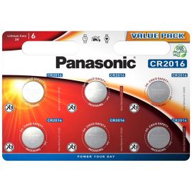 Panasonic Батарейка літієва CR2016 блістер, 6 шт.