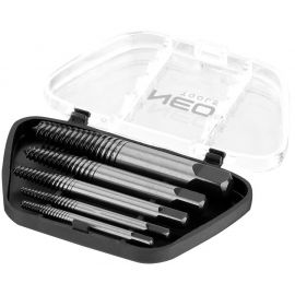 Neo Tools Екстрактори для зламаних гвинтів, набір 5шт, для гвинтів М3-18мм, CrMo, футляр