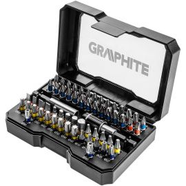 Graphite Біти, набір 60шт, магнітні подовжувачі 2шт, SL,PH,PZ,H,TX,TT, 25мм, кейс
